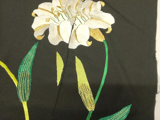 平和屋本店●中国三大刺繍 相良刺繍 お引きずり・お引き摺り・引き振袖 仮絵羽 和装 結婚式 舞妓 芸妓 芸者 駒刺繍 金銀糸 逸品 AABM0821fw