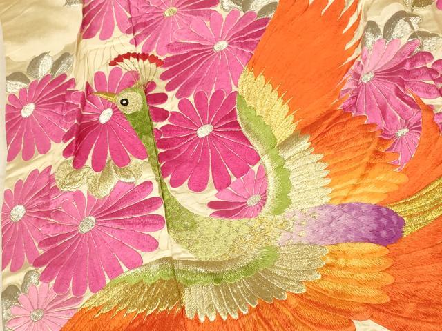 平和屋本店●色打掛 和装 婚礼 結婚式 花嫁 神社挙式 総刺繍 鳳凰草花文 金銀糸 逸品 AABM0832fw