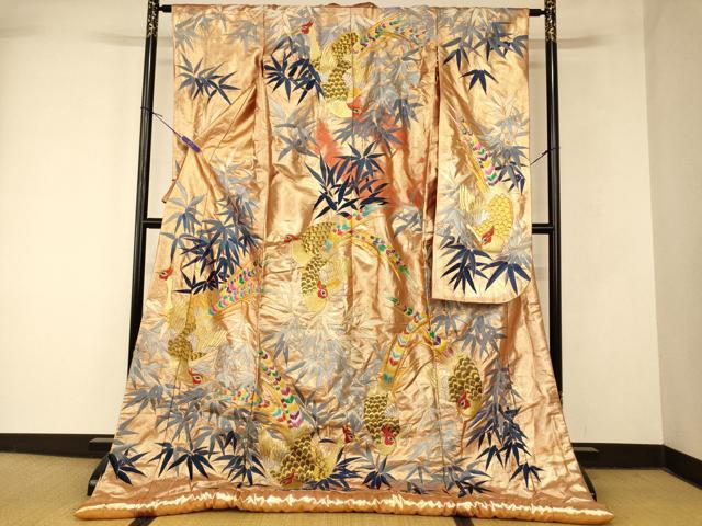 平和屋本店●色打掛 和装 婚礼 結婚式 花嫁 神社挙式 総刺繍 雉笹文 金銀糸 逸品 AABM0833fw
