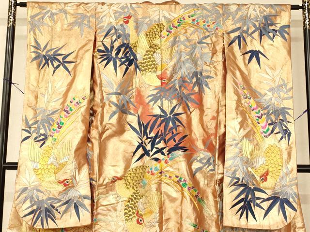 平和屋本店●色打掛 和装 婚礼 結婚式 花嫁 神社挙式 総刺繍 雉笹文 金銀糸 逸品 AABM0833fw
