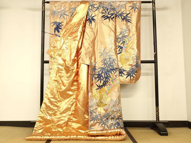 平和屋本店●色打掛 和装 婚礼 結婚式 花嫁 神社挙式 総刺繍 雉笹文 金銀糸 逸品 AABM0833fw