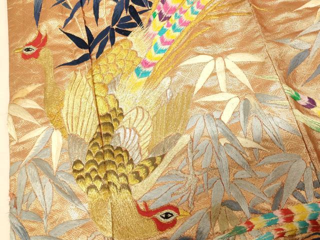平和屋本店●色打掛 和装 婚礼 結婚式 花嫁 神社挙式 総刺繍 雉笹文 金銀糸 逸品 AABM0833fw
