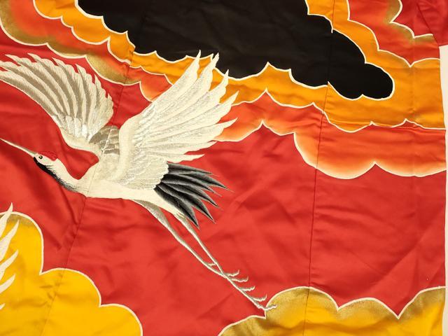 平和屋本店●色打掛 和装 婚礼 結婚式 花嫁 神社挙式 駒刺繍 飛鶴枝梅雲取り文 金彩 金銀糸 逸品 AABM0841fw