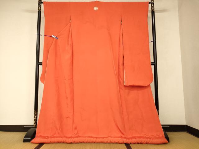 平和屋本店●色打掛 和装 婚礼 結婚式 花嫁 神社挙式 枝梅双鶴菱文 赤橙色 金銀彩 リバーシブル 逸品 AABM0847fw