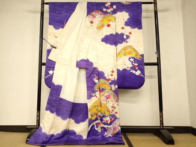 平和屋本店●お引きずり・お引き摺り・引き振袖 和装 結婚式 舞妓 芸妓 芸者 衣装 吉祥枝花文 金銀糸 逸品 AABM0850fw