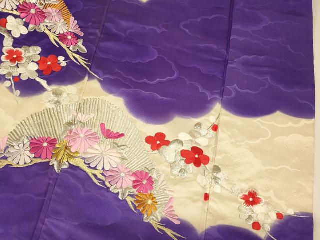 平和屋本店●お引きずり・お引き摺り・引き振袖 和装 結婚式 舞妓 芸妓 芸者 衣装 吉祥枝花文 金銀糸 逸品 AABM0850fw