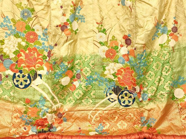 平和屋本店●色打掛 和装 婚礼 結婚式 花嫁 神社挙式 駒刺繍 吉祥花車文 暈し染め 金糸 金彩 逸品 AABM0851fw