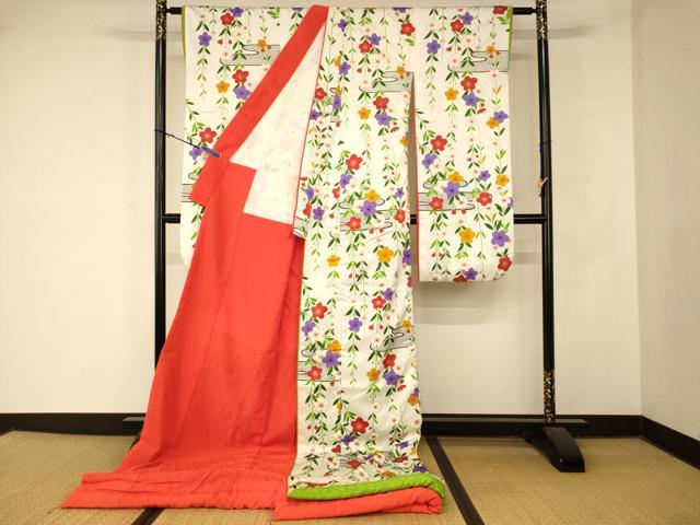 平和屋本店●お引きずり・お引き摺り・引き振袖 和装 結婚式 舞妓 芸妓 芸者 衣装 枝垂れ桜エ霞文 暈し染め 金彩 逸品 AABM0854fw