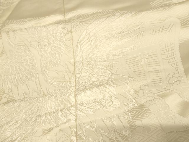 平和屋本店●白打掛 白無垢 和装 婚礼 結婚式 花嫁 神社挙式 唐織 飛鶴御所車草花文 逸品 AABM0863fw