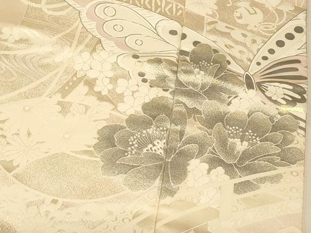 平和屋本店●西陣 高級美術織 白打掛 白無垢 和装 婚礼 結婚式 花嫁 神社挙式 唐織 段子九百地 胡蝶 銀糸 逸品 AABM0885fw