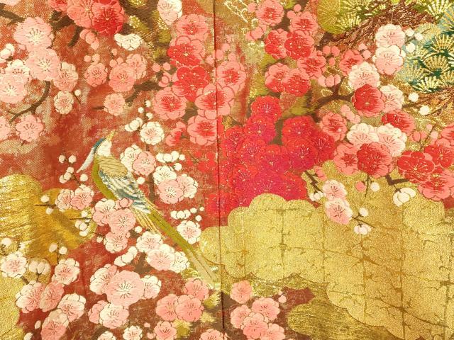 平和屋本店●色打掛 和装 婚礼 結婚式 花嫁 神社挙式 唐織 飛鶴枝梅松文 暈し染め 金糸 逸品 AABM0886fw
