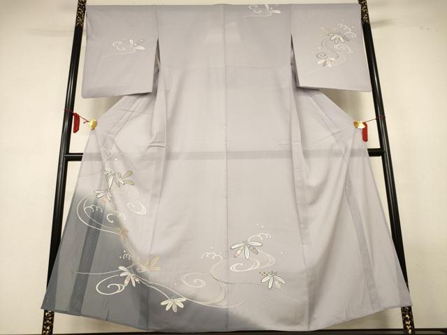 平和屋着物*夏物 訪問着 絽 立波笹文 暈し染め 正絹 逸品 AABM1009jd