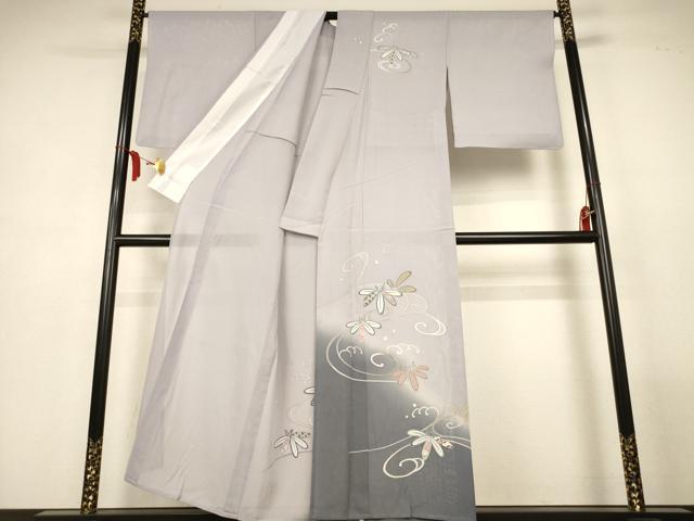 平和屋着物*夏物 訪問着 絽 立波笹文 暈し染め 正絹 逸品 AABM1009jd