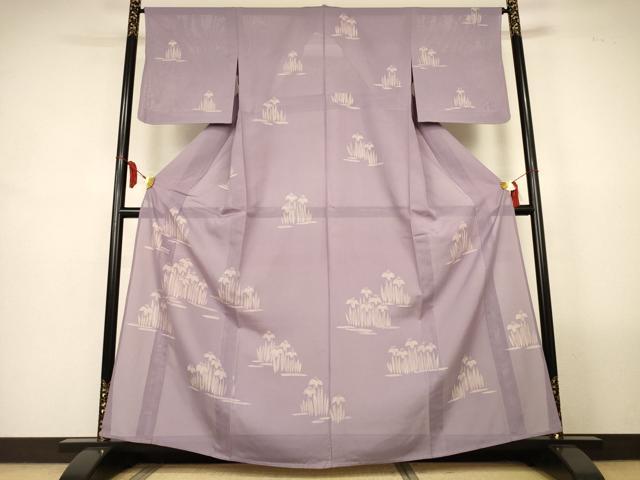 平和屋着物*夏物 訪問着 絽 手描き ろうけつ染め 草花文 正絹 逸品 AABM1012jd