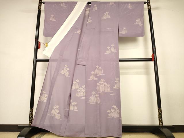 平和屋着物*夏物 訪問着 絽 手描き ろうけつ染め 草花文 正絹 逸品 AABM1012jd