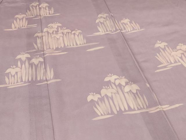 平和屋着物*夏物 訪問着 絽 手描き ろうけつ染め 草花文 正絹 逸品 AABM1012jd