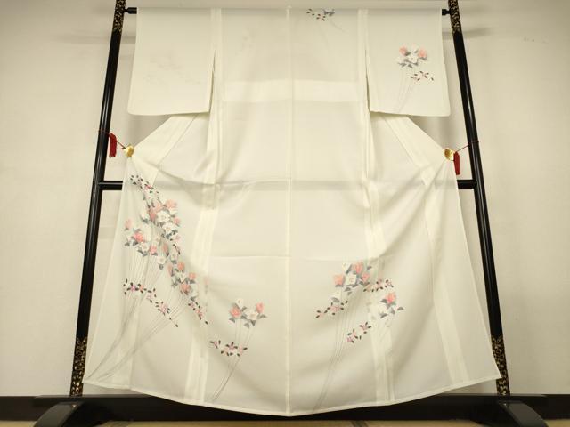 平和屋着物*夏物 訪問着 絽 手描き 草花文 正絹 逸品 AABM1030jd