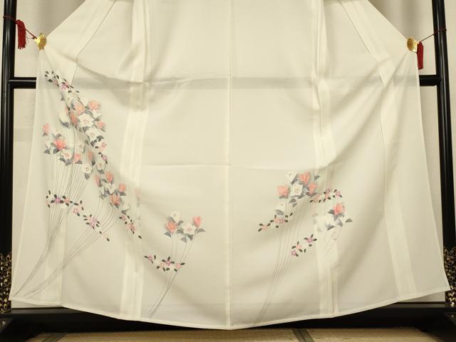 平和屋着物*夏物 訪問着 絽 手描き 草花文 正絹 逸品 AABM1030jd