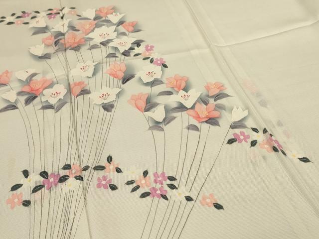 平和屋着物*夏物 訪問着 絽 手描き 草花文 正絹 逸品 AABM1030jd