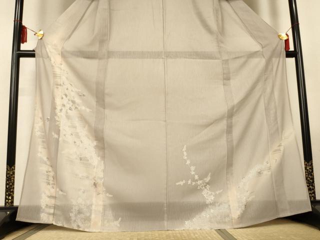 平和屋着物*夏物 訪問着 刺繍 萩 暈し染め 銀糸 銀彩 正絹 逸品 AABM1031jd
