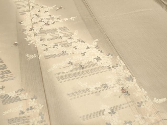 平和屋着物*夏物 訪問着 刺繍 萩 暈し染め 銀糸 銀彩 正絹 逸品 AABM1031jd