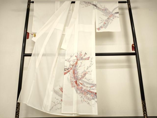 平和屋着物*夏物 訪問着 絽 束ね熨斗花文 洗える着物 AABM1036jd