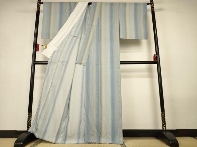 平和屋着物*夏物 小紋 絽 縞 正絹 逸品 AABM1079jd