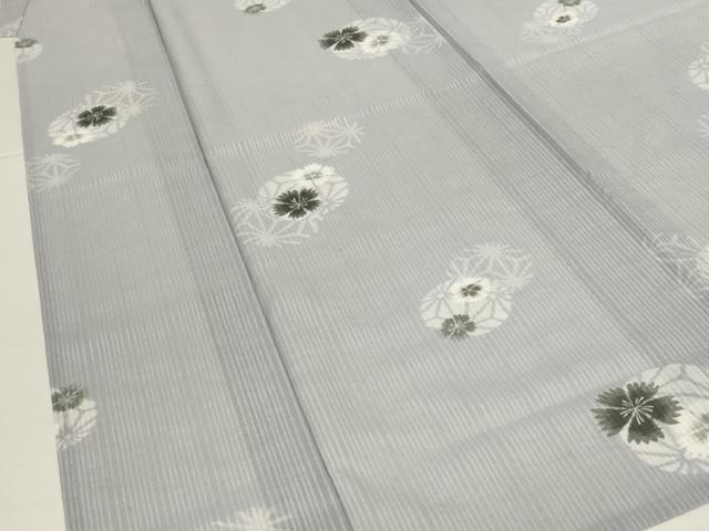 平和屋着物*夏物 小紋 紗 花丸文 洗える着物 AABM1090jd
