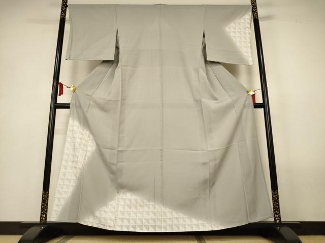 平和屋着物*夏物 訪問着 絽 刺繍 幾何学文様 暈し染め 金銀糸 銀彩 正絹 逸品 AABM1093jd