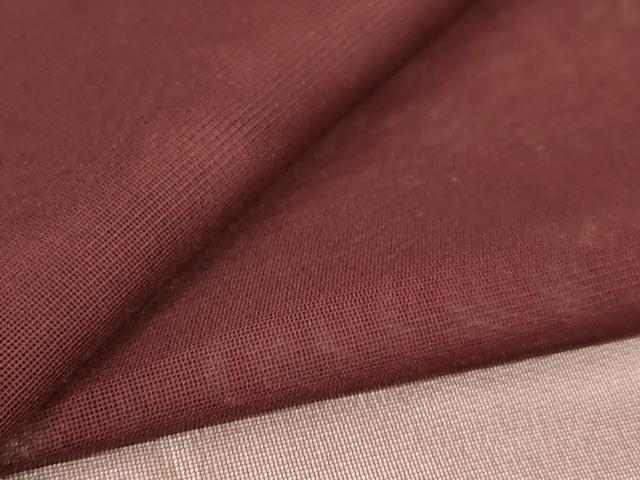 平和屋着物*夏物 色無地 紗 葡萄茶色 正絹 逸品 AABM1098jd