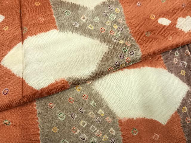 平和屋着物●訪問着 絞り 地紙文 正絹 逸品 AABM1136ph