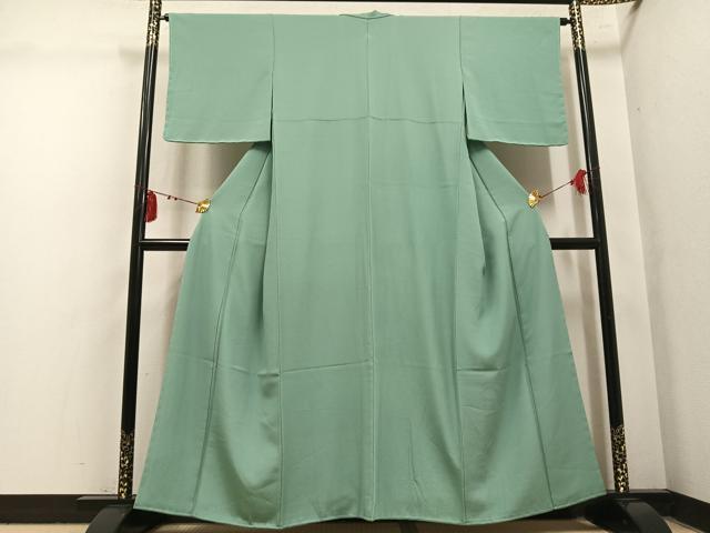 平和屋着物●上質な色無地 千草色 正絹 逸品 未使用 AABM1141ph