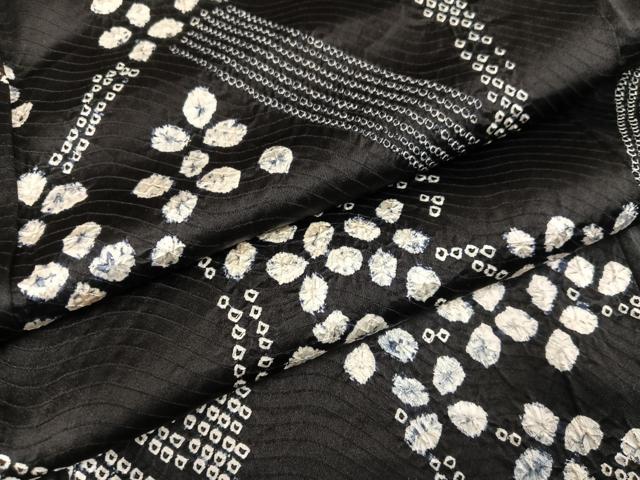 平和屋着物●上質な小紋 総絞り 枝花文 正絹 逸品 AABM1144ph