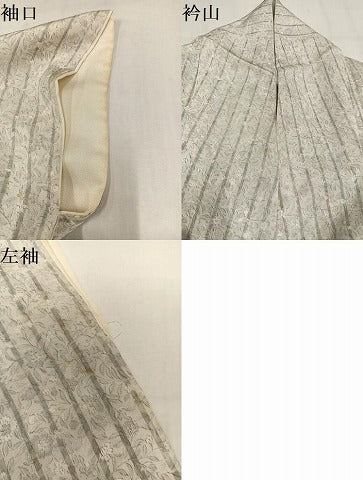 平和屋着物●上質な小紋 草花文 正絹 逸品 AABM1153ph