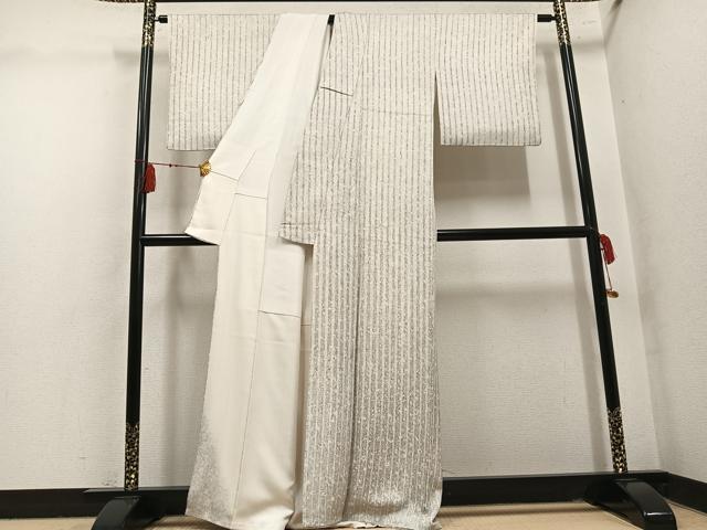 平和屋着物●上質な小紋 草花文 正絹 逸品 AABM1153ph