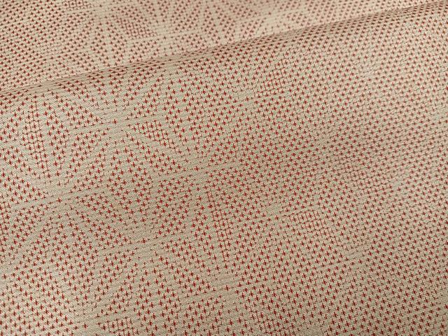 平和屋着物●上質な紬 100亀甲 麻の葉文様 正絹 逸品 AABM1169ph