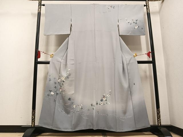 平和屋着物●訪問着 友禅 作家物 本山 枝花文 暈し染め 正絹 逸品 AABM1172ph