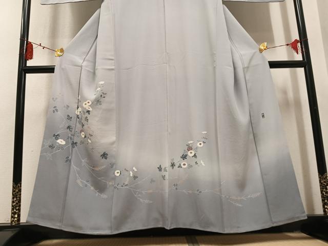 平和屋着物●訪問着 友禅 作家物 本山 枝花文 暈し染め 正絹 逸品 AABM1172ph