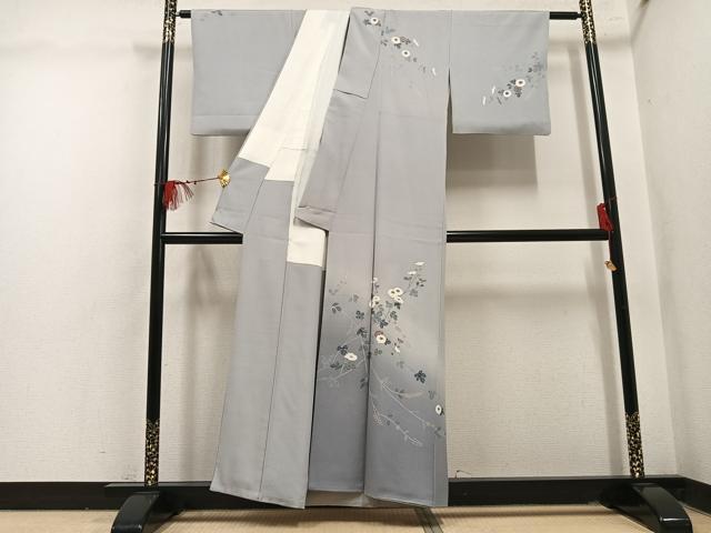 平和屋着物●訪問着 友禅 作家物 本山 枝花文 暈し染め 正絹 逸品 AABM1172ph