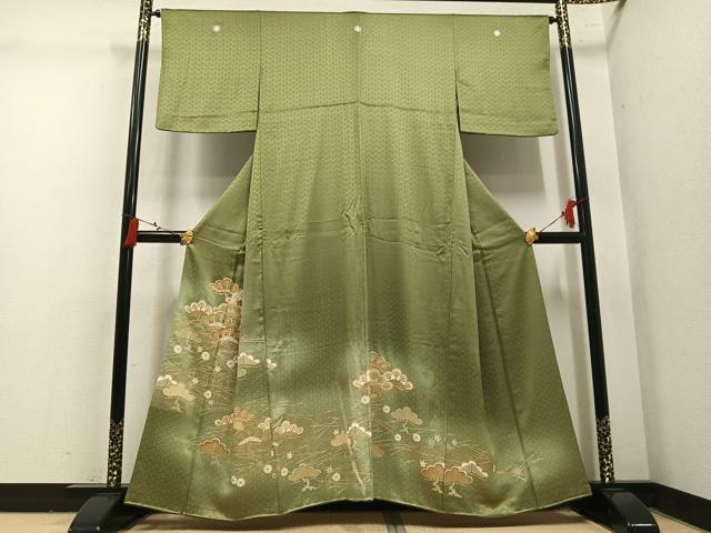 平和屋着物●豪華色留袖 駒刺繍 松 暈し染め 金彩 正絹 逸品 AABM1178ph