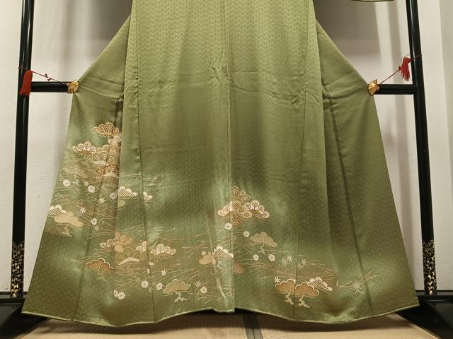 平和屋着物●豪華色留袖 駒刺繍 松 暈し染め 金彩 正絹 逸品 AABM1178ph