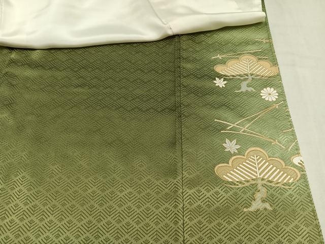 平和屋着物●豪華色留袖 駒刺繍 松 暈し染め 金彩 正絹 逸品 AABM1178ph