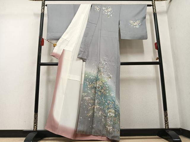 平和屋着物●訪問着 辻が花 螺鈿 暈し染め 金銀彩 正絹 逸品 AABM1189ph
