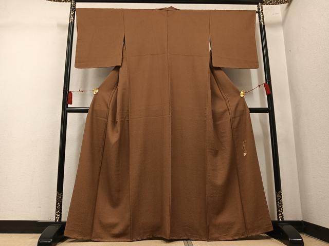 平和屋着物●本草木染作家 圓啓 江戸小紋 極小鮫小紋柄 正絹 逸品 AABM1191ph