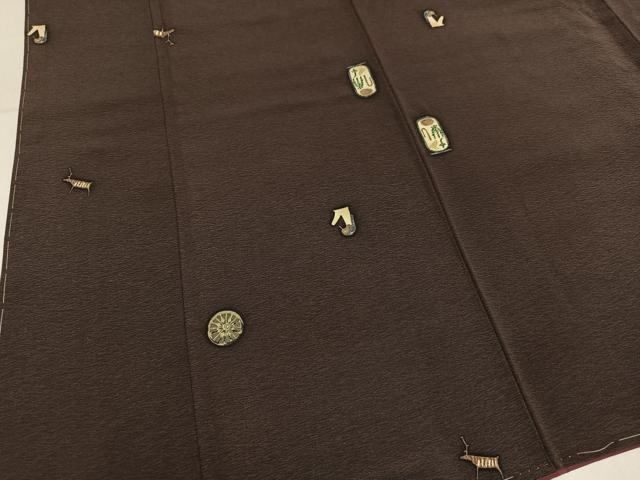 平和屋着物●友禅師・京の名工・伝統工芸士・樽本伊勢蔵 小紋 エジプト壁画文様 金彩 やまと誂製 正絹 逸品 未使用 AABM1194ph