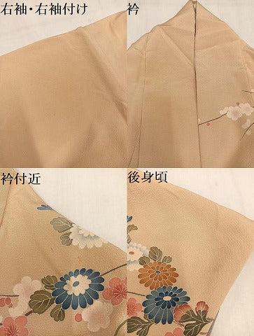平和屋着物●訪問着 友禅 枝花文 暈し染め 正絹 逸品 AABM1197ph