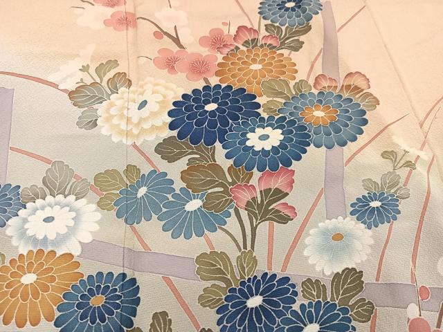 平和屋着物●訪問着 友禅 枝花文 暈し染め 正絹 逸品 AABM1197ph