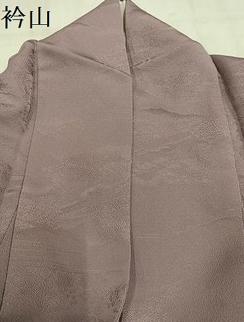 平和屋着物●上質な色無地 風景地紋 赤白橡色 正絹 逸品 AABM1198ph