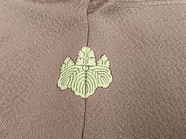 平和屋着物●上質な色無地 風景地紋 赤白橡色 正絹 逸品 AABM1198ph
