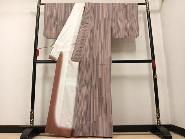 平和屋着物●小紋 間道 さんび謹製 洗える着物 AABM1205ph